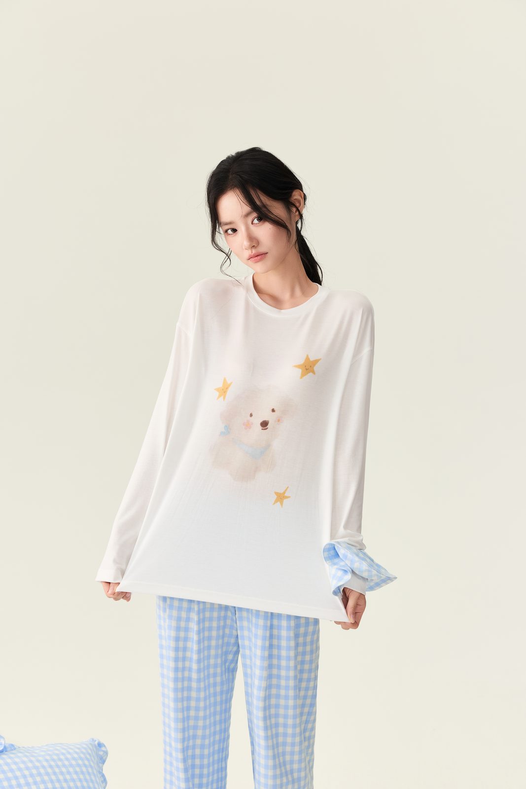 PupDairy Star Pup 天丝原创水彩小狗长袖防晒罩衫
